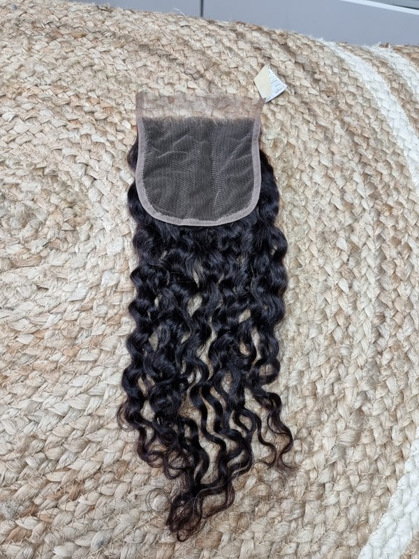 12A 16INCHES RAW PERUVIAN VIRGIN HUMAN HAIR LACE CLOSURE 4X4 WATER WAVES 50g 1b#