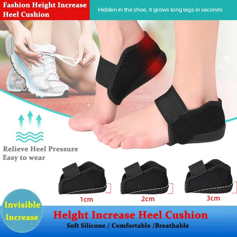 1-3Cm Invisible Height Increase Silicone Socks Gel Heel Pad Orthopedic Arch Supp gallery