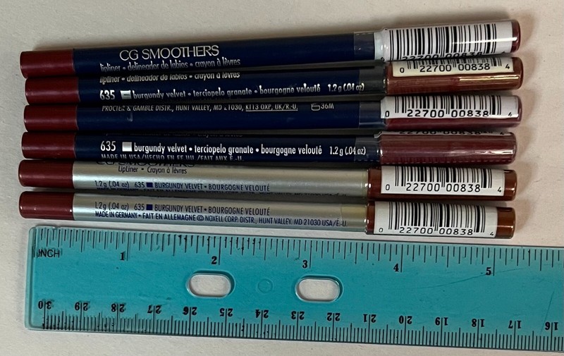 6 Covergirl Smoothers Lipliner BURGUNDY VELVET 635 5 INCHES SEALED PL READ