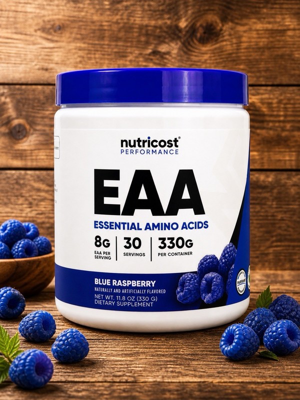 Nutricost EAA Essential Amino Acids Blue Raspberry 30 Servings 330g Powder 12/27