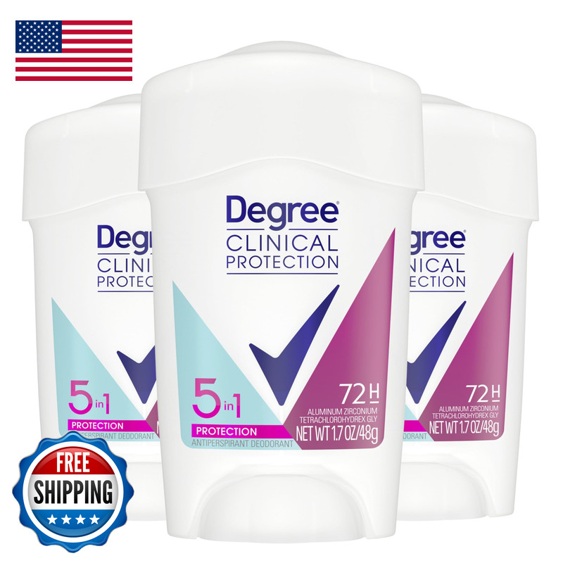 Degree Clinical Protection Antiperspirant Deodorant 5-In-1 Pack Of 3 72-Hour