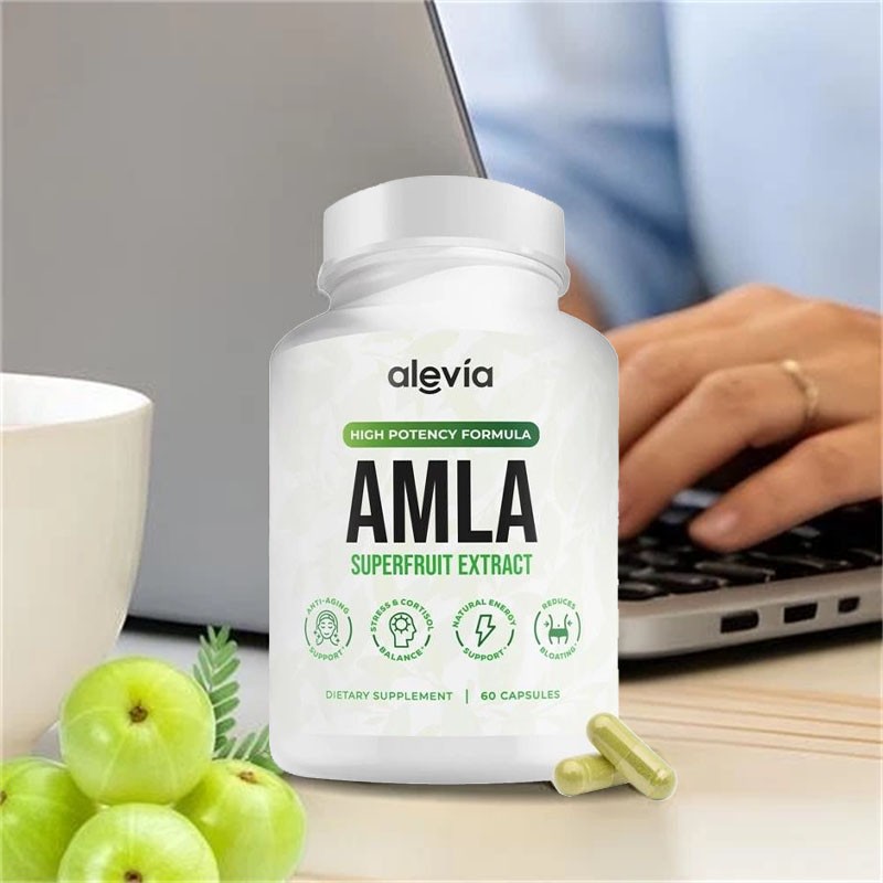Alevia Organic Amla Capsules 1000mg Indian Gooseberry Antioxidant Supplement 60c gallery
