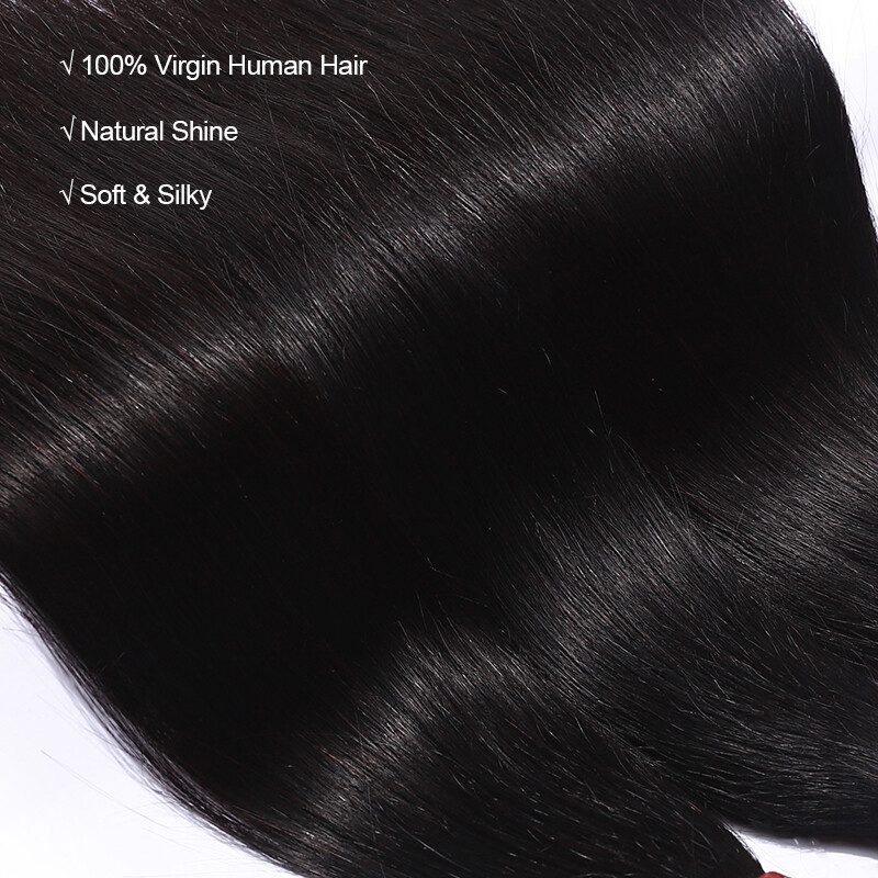 8-30INCH 100% Virgin Human Hair Extensions Straight Wavy Bundles Weave Weft gallery
