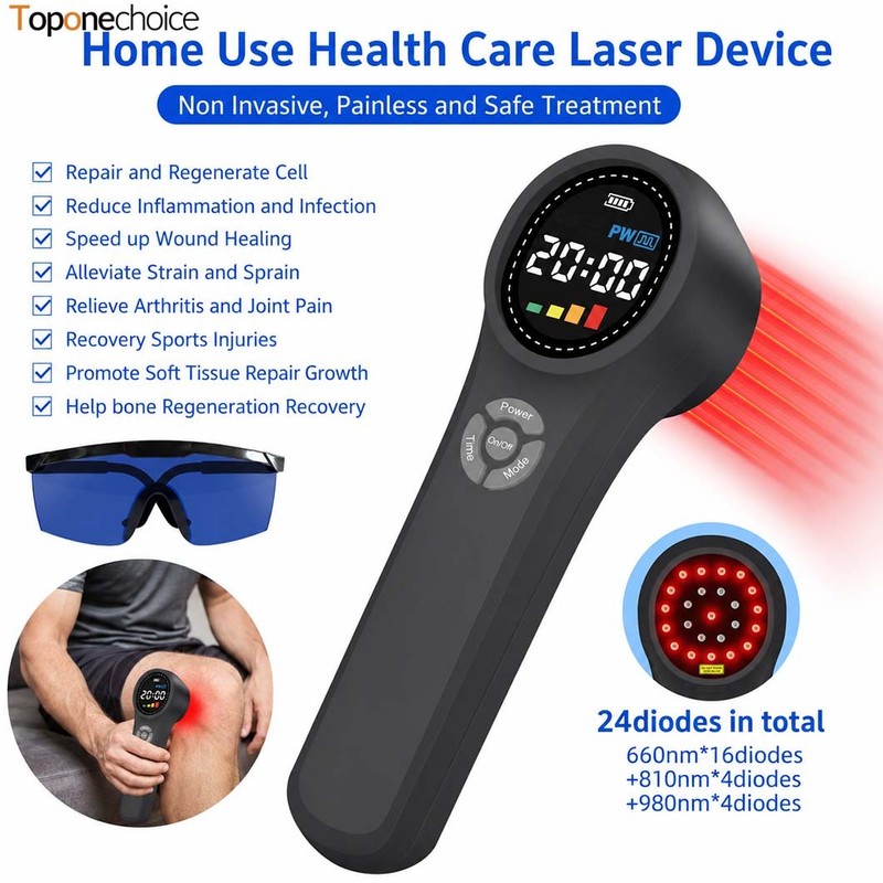 Handheld Cold Laser Light Therapy Device for Muscle Aches Arthritis Treatment