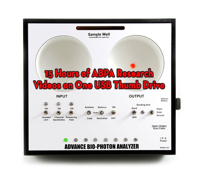ABPA Advance Bio-Photon Analyzer Research Videos – 15 Hours on 1 USB Drive