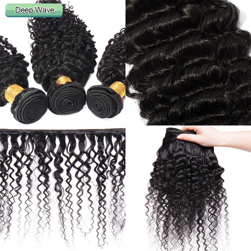 8-30INCH 100% Virgin Human Hair Extensions Straight Wavy Bundles Weave Weft gallery