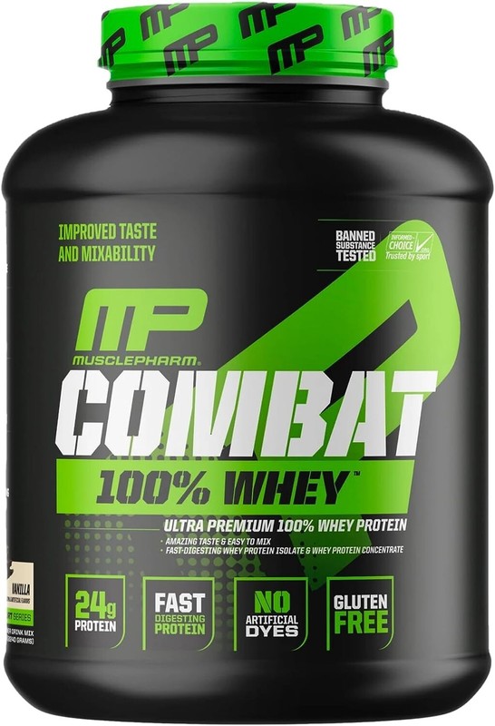 MusclePharm Combat 100% Whey Protein Powder – 5 lb, 70 Servings, Cookies & Cream
