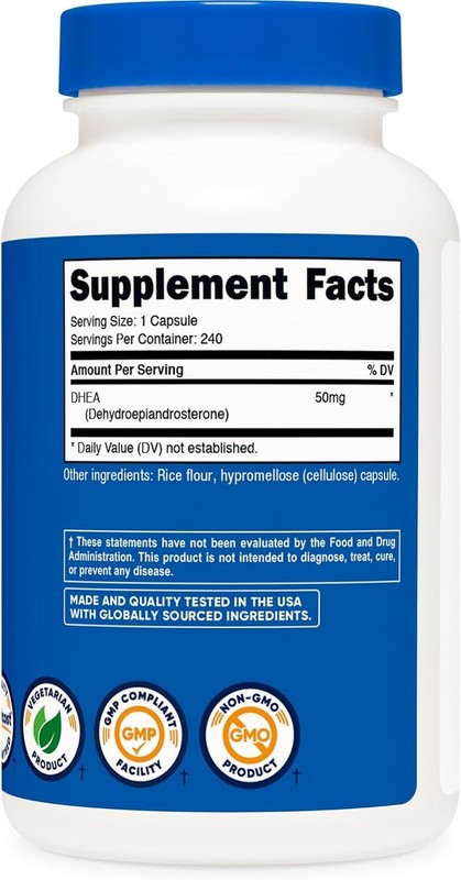 Nutricost DHEA 50mg, 240 Capsules - Gluten Free, Soy Free, Non-GMO, Supplement gallery