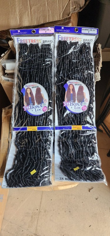 Freetress 3X Bona Loc 24in Synthetic Pre-Stretched Dreadlock Braid, Black