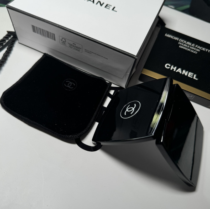 Chanel Mirror Duo Compact Double Facette Makeup Valentine Bridesmaid Gift Black