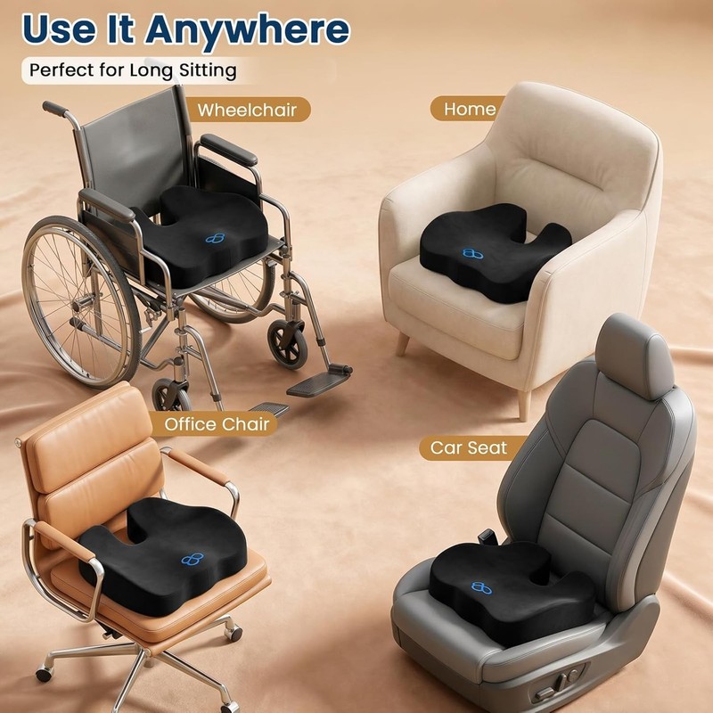 BlissTrends Seat Cushion,Thick Memory Foam Cushions for Office Chair, Car Seat, gallery