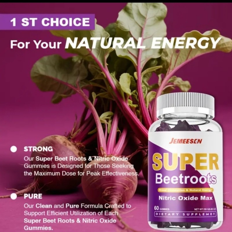 Beet Root Gummies Super Blend for Heart Health and Energy Vigor 1 Month Supp gallery