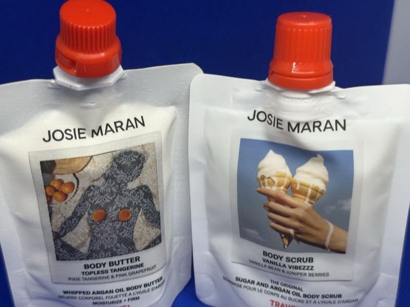Josie Maran Travel Set Topless Tangerine Body Butter & Vanilla Vibezzz Scrub