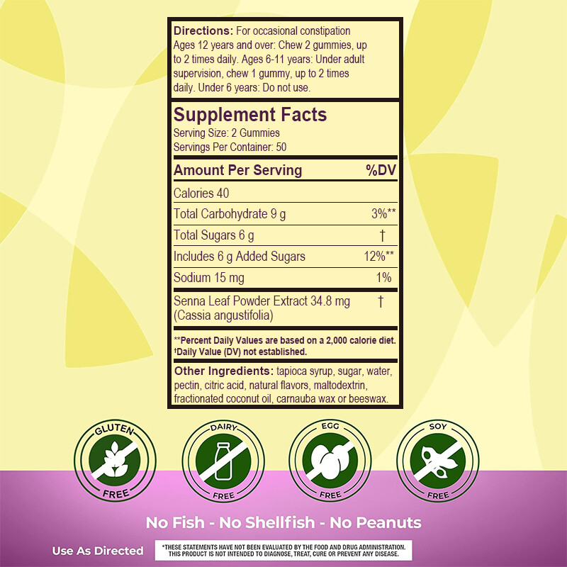 Natural Senna Laxative Gummies - Relieve Constipation and Promote Weight Loss gallery