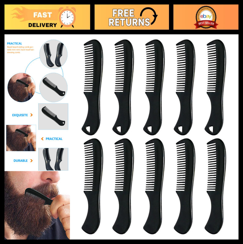 10pcs Mini Beard & Mustache Combs for Men – Pocket-Sized Hair Styling Tools