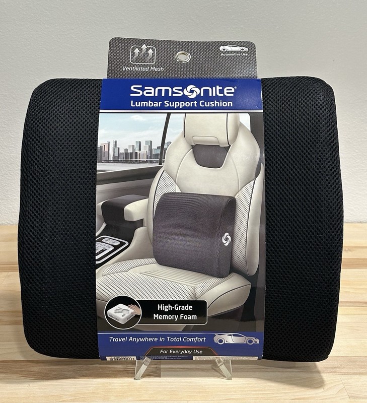 Samsonite Lumbar Support Cushion High-Grade Memory Foam Office Chair Car Pillow