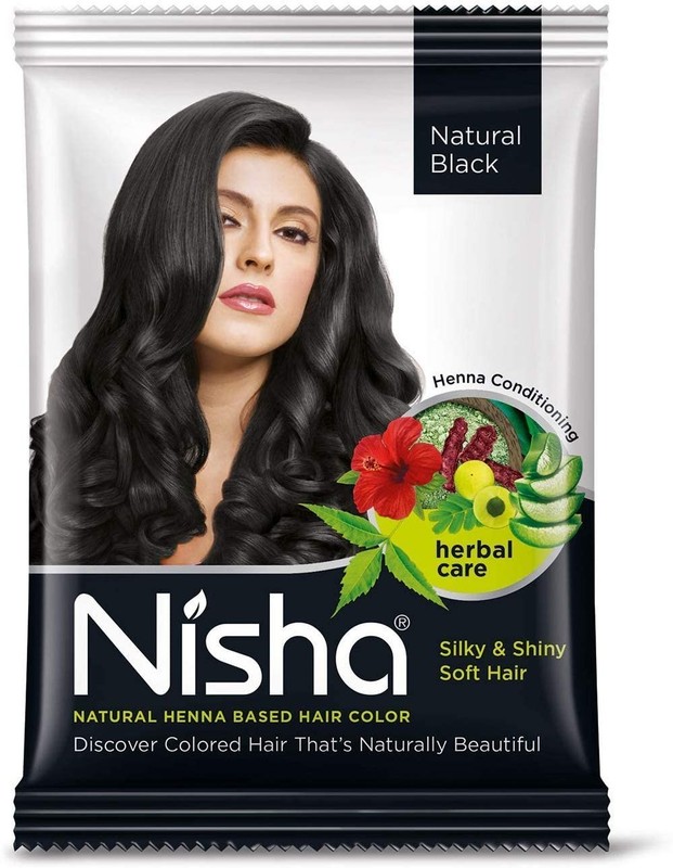 Nisha Natural Henna Powder For Hair Color, Natural Black Hair, Herbal Conditioni