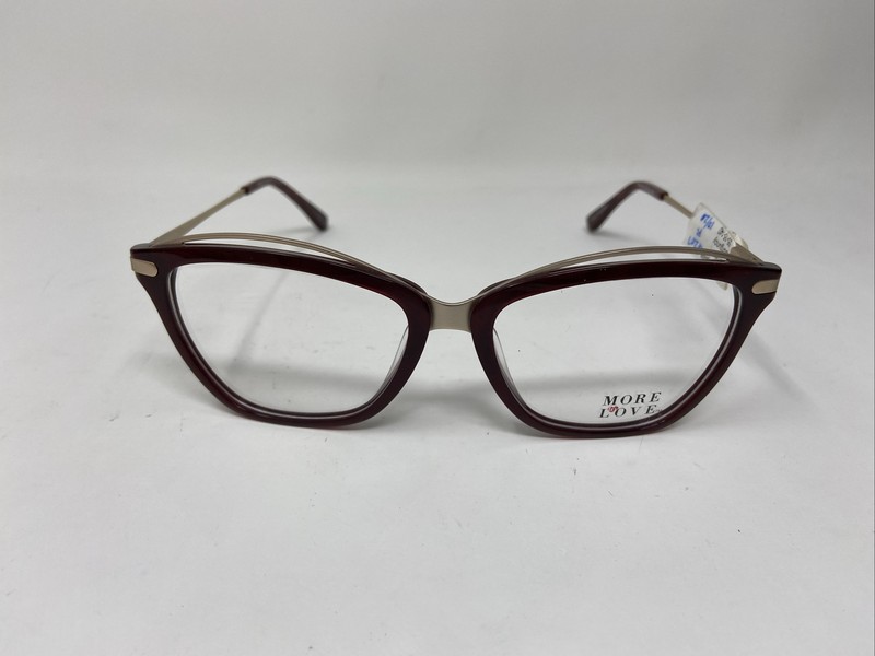 MORE TO LOVE EYEWEAR PAMELA BURGUNDY GOLD 55/16/140 FLEX HINGE EYEGLASSES !P35