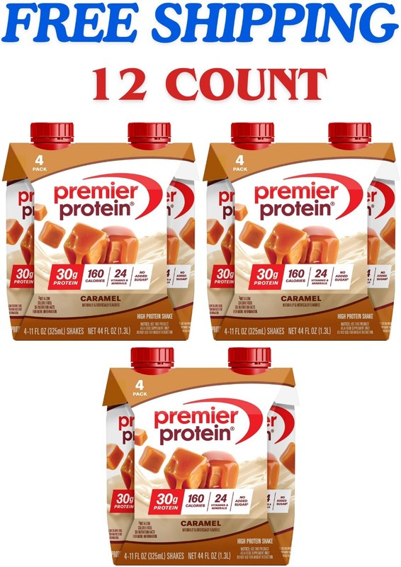 Premier Protein Shake, Caramel, 30g Protein, 11 fl oz, 12 Ct