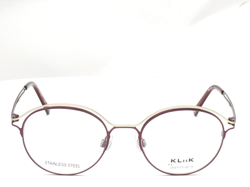 KLiiK Denmark 682 S206 Burgundy/Rose Gold Women's Eyeglasses Frames 48-18-135 gallery