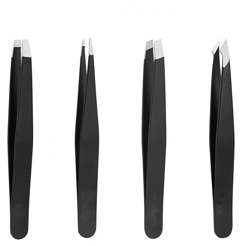 4PCS Eyebrow Tweezers Set with Storage Bag Precision Hair Removal Beauty Tools gallery