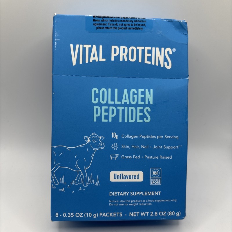 Vital Proteins Collagen Peptides Unflavored 8 Packets EACH Exp: 2029