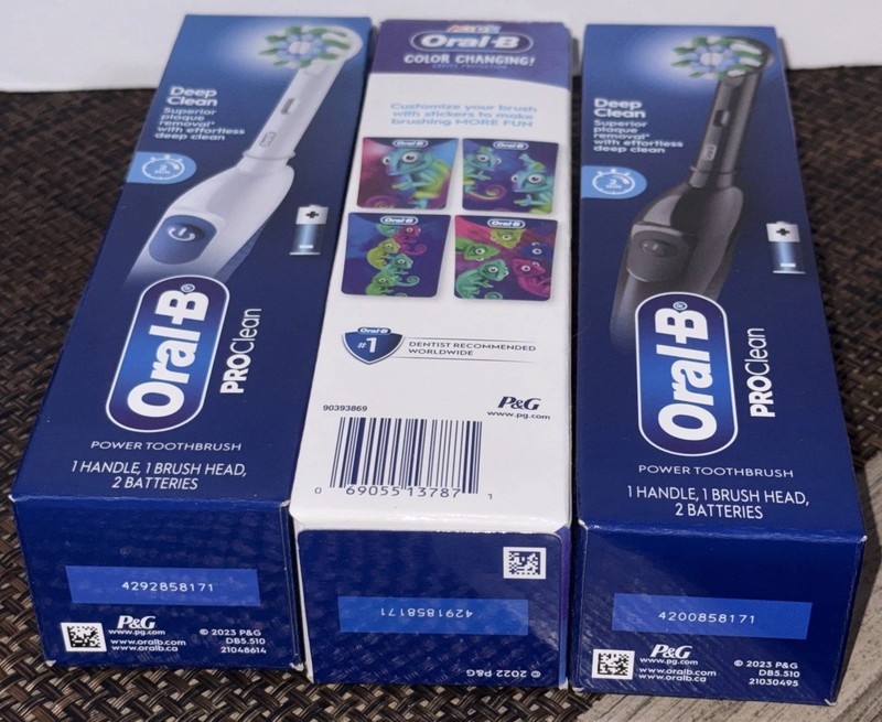 Oral-B PROClean Deep Clean Electric Toothbrush Family Pack For Mom Dad & Kid-NIB gallery