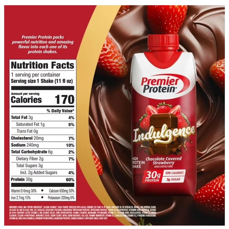 Premier Protein Indulgence Protein Shake, Chocolate Covered Strawberry, 30g Prot gallery