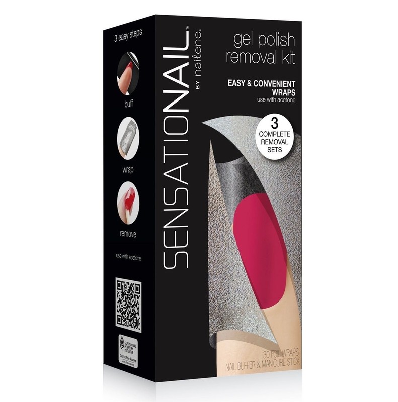 Sensationail by Nailene Gel Polish Removal Kit Wraps Buffer & Manicr Stick 71613