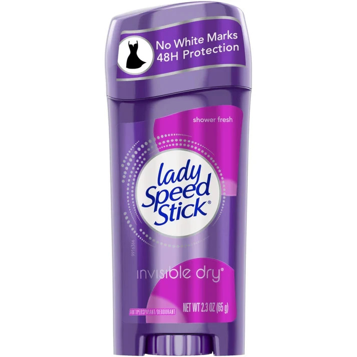 4 Pack – Lady Speed Stick Invisible Dry, Shower Antiperspirant Deodorant, 2.3oz