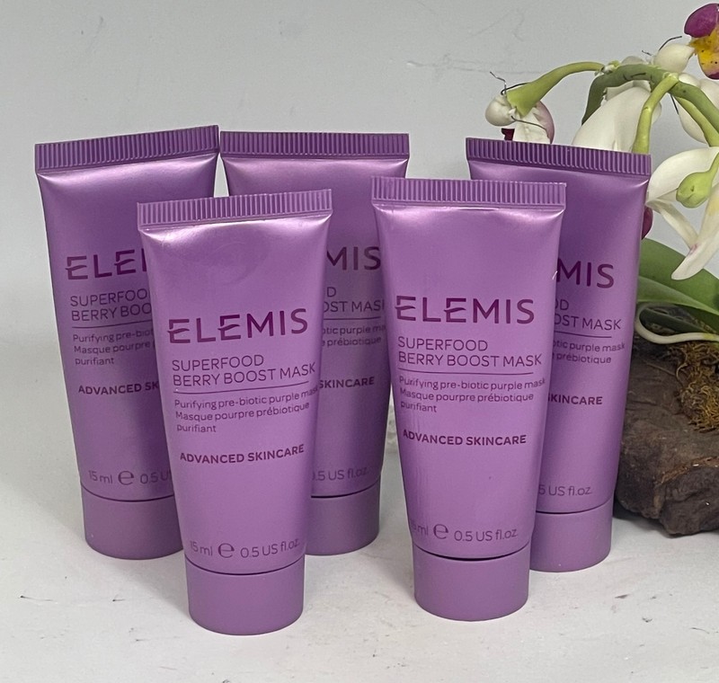 5x Elemis Superfood Berry Boost Purifying Pre-Biotic Purple Mask -.5 fl oz -New