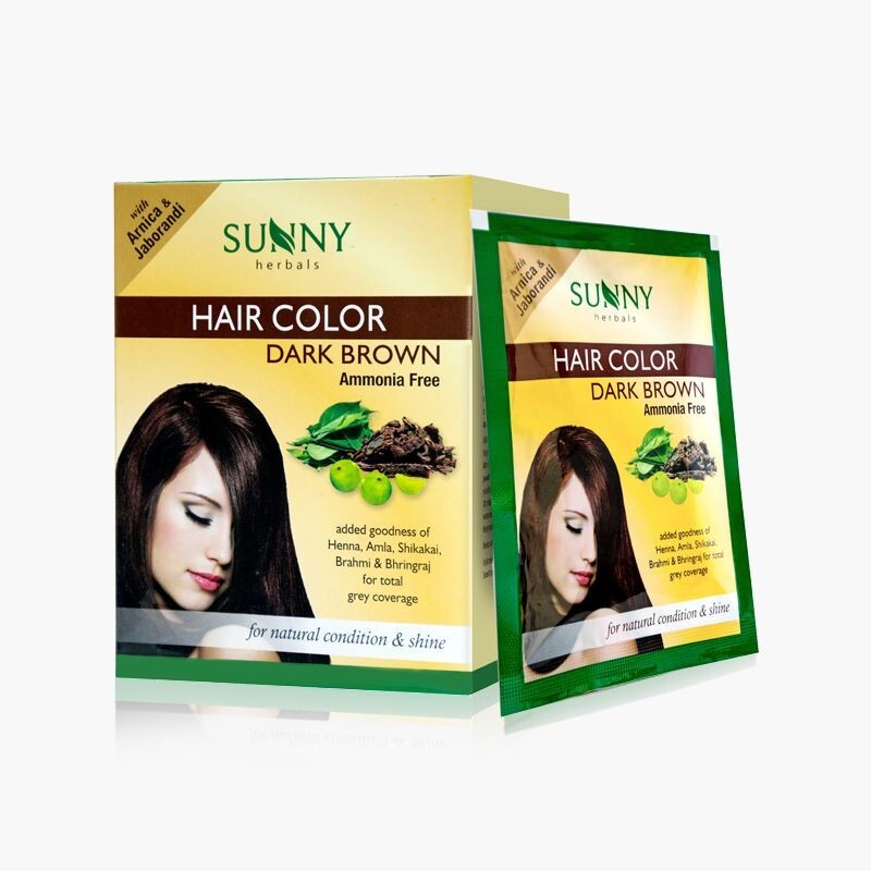 Sunny Herbals Dark Brown Hair Color 20g sachet – (Pack of 12)