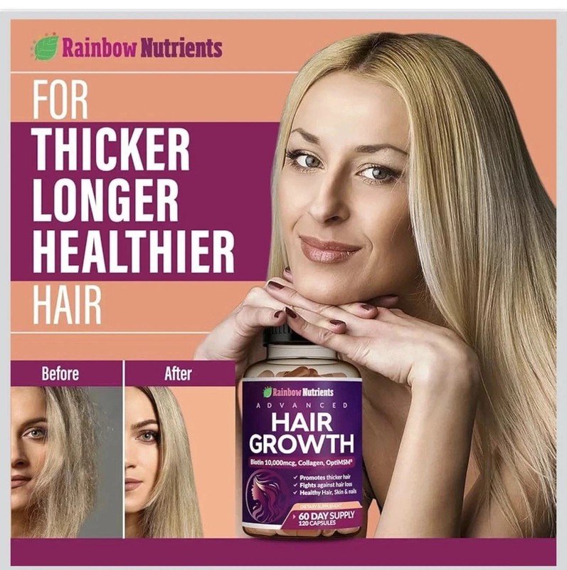 Hair Growth Complex | Biotin Collagen Supplement Prevents Hair Loss & Improves gallery