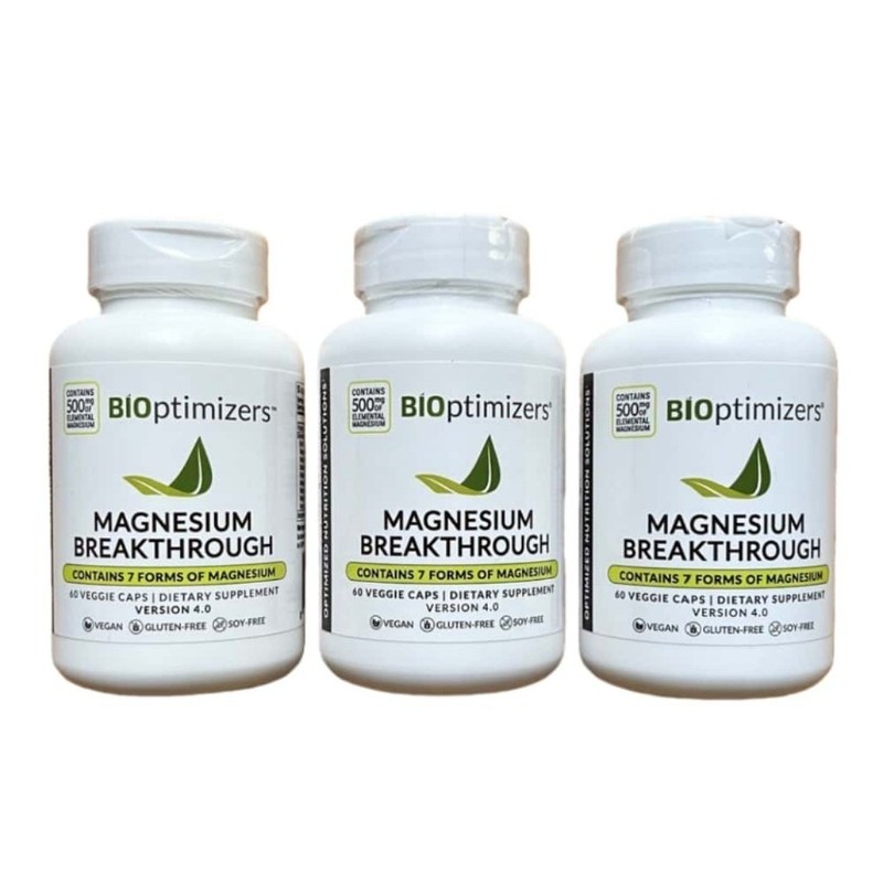 3 Pack Bioptimizers Magnesium 7 | Breakthrough Essential Forms, 60 Capsules