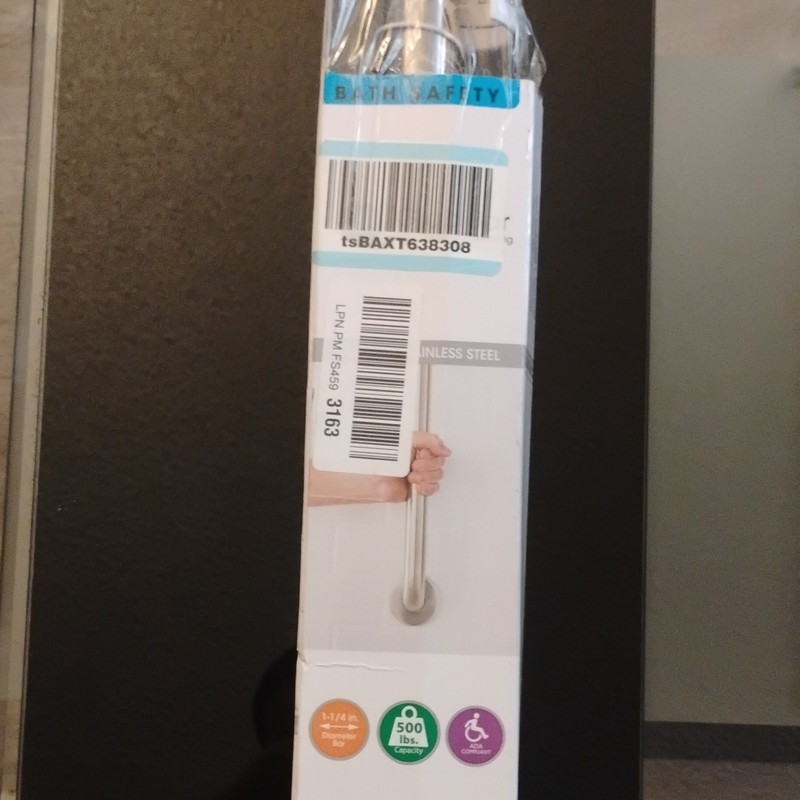 Stainless Steel 18 in Straight Grab Bar, 500 lb Capacity, ADA Compliant