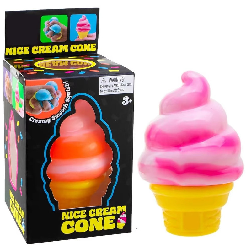 For NeeDoh NICE CREAM CONE Ice Cream Swirl Squishy Toy NEE DOH Stress Ball