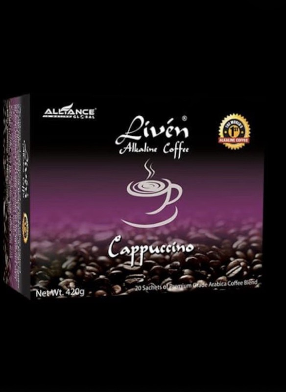 Liven Alkaline Coffee – Cappuccino 20 Sachets of AIM Global