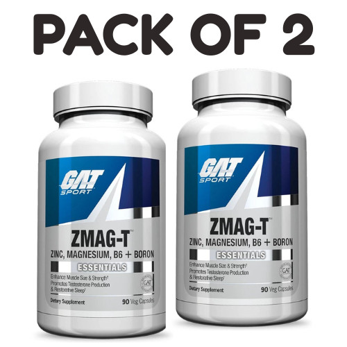 GAT SPORT Essentials ZMAG-T – , B6 + Boron – 90 Veg Capsules – Pack of 2