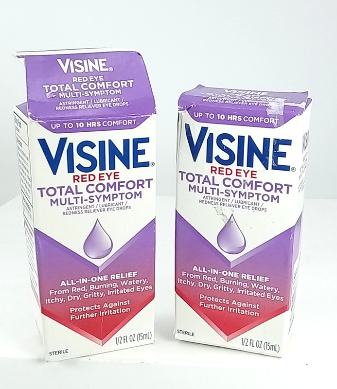 2 Visine Red Eye Total Comfort Multi-Symptom Eye Drops, -10/2026