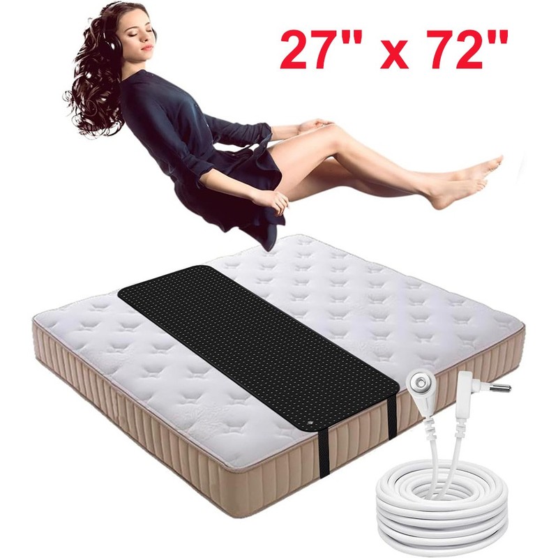 Therapy EMF Grounding Mats Conductive Carbon Leatherette Pad for Better Sleep US