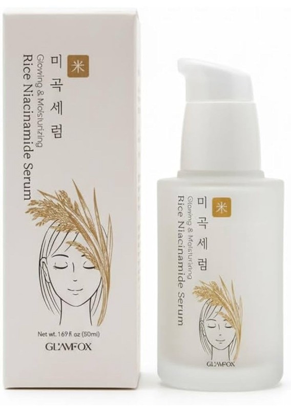 NEW. GLAMFOX. Glowing & Moisturizing Rice Niacinamide Serum 1.69 fl. oz (50ml)