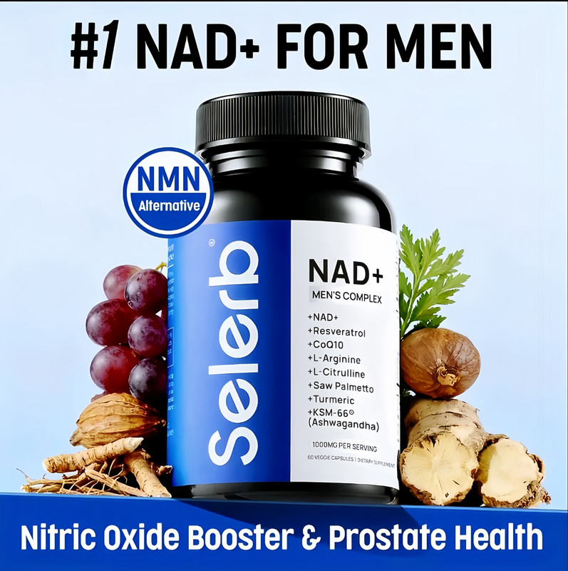 Selerb NAD+ Supplement for Men- Circulation & Prostate Support- 60 Capsules Edib