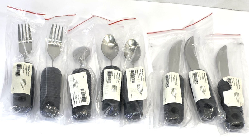 8 Sammons Preston Sure Grip Bendable Adaptive Kitchen Utensils Fork/Spoon/Knife
