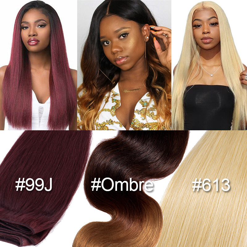 8-30INCH 100% Virgin Human Hair Extensions Straight Wavy Bundles Weave Weft gallery