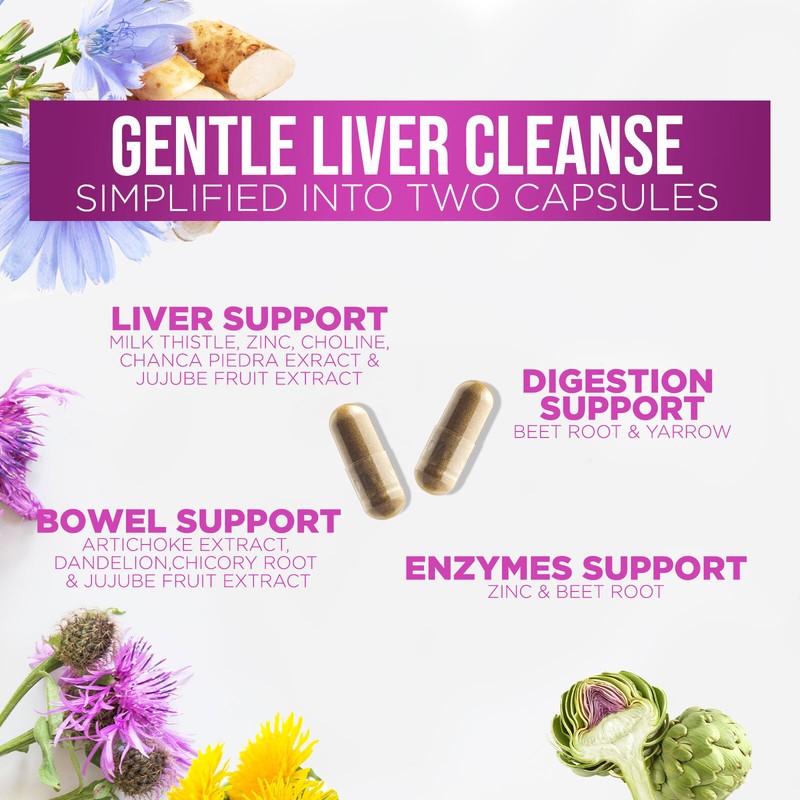 Liver Cleanse & Detox Support Supplement 1166mg with 22 herbs + Milk Thistle gallery