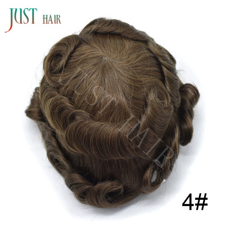Full French Lace Mens Toupee Light Density Human Hair System Replacement for Men