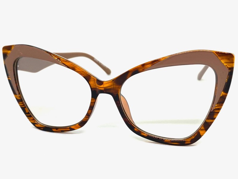 Classy Vintage 60's Retro Cat Eye Style Clear Lens EYE GLASSES Funky Brown Frame gallery