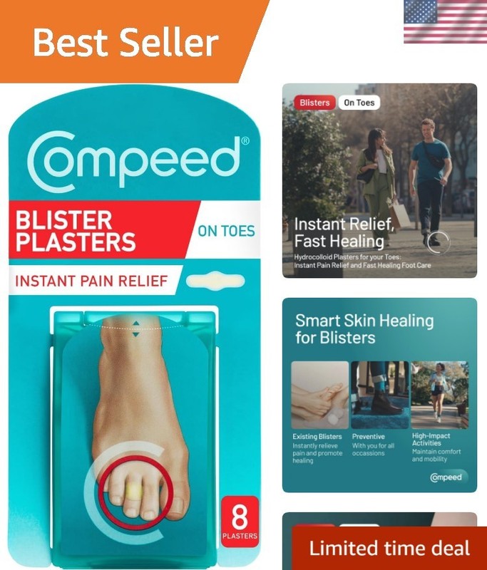 On Toes Blister Plasters, 8 Hydrocolloid Plasters, Foot Treatment, Heal Fast,…