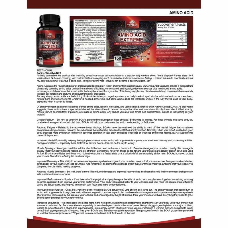 Advanced Amino Acid Muscle Growth Building Recovery Diet 150 Caps Free Shipping gallery