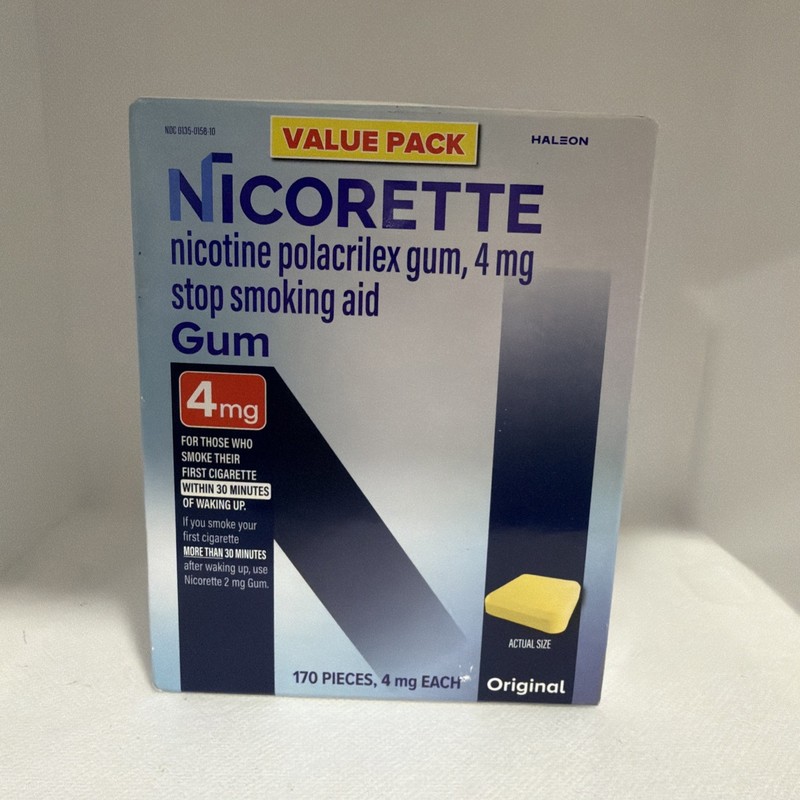 Nicorette Gum Original 4mg 170 Pcs Nicotine Stop Smoking Exp. 09/27